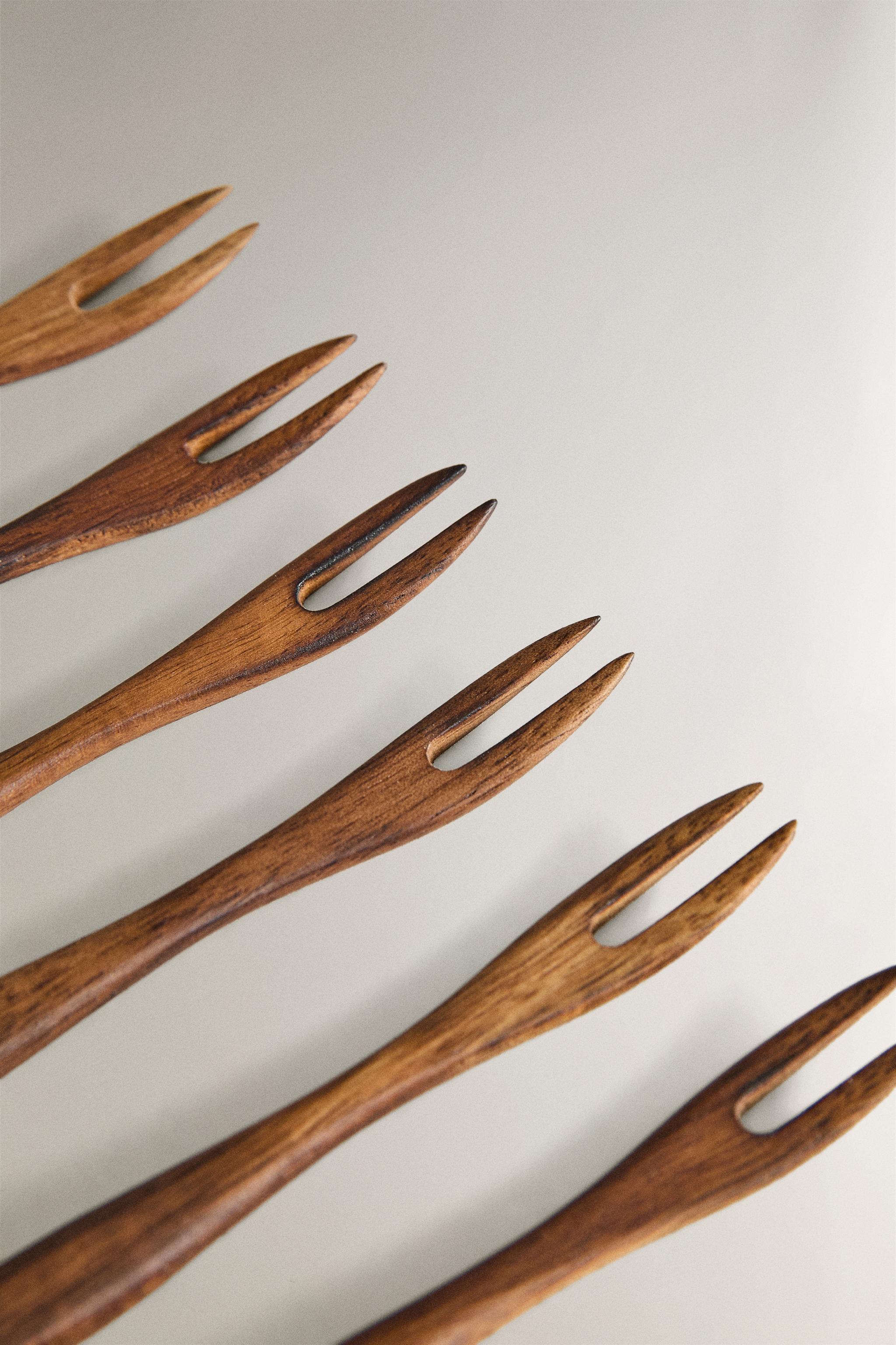 WOODEN APPETISER FORK PACK (PACK OF 6)